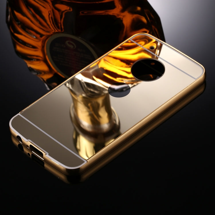 For Motorola Moto G5 Plus Mirror Push Pull Back Shell Cover + Electroplating Bumper Frame Protective Combination Case