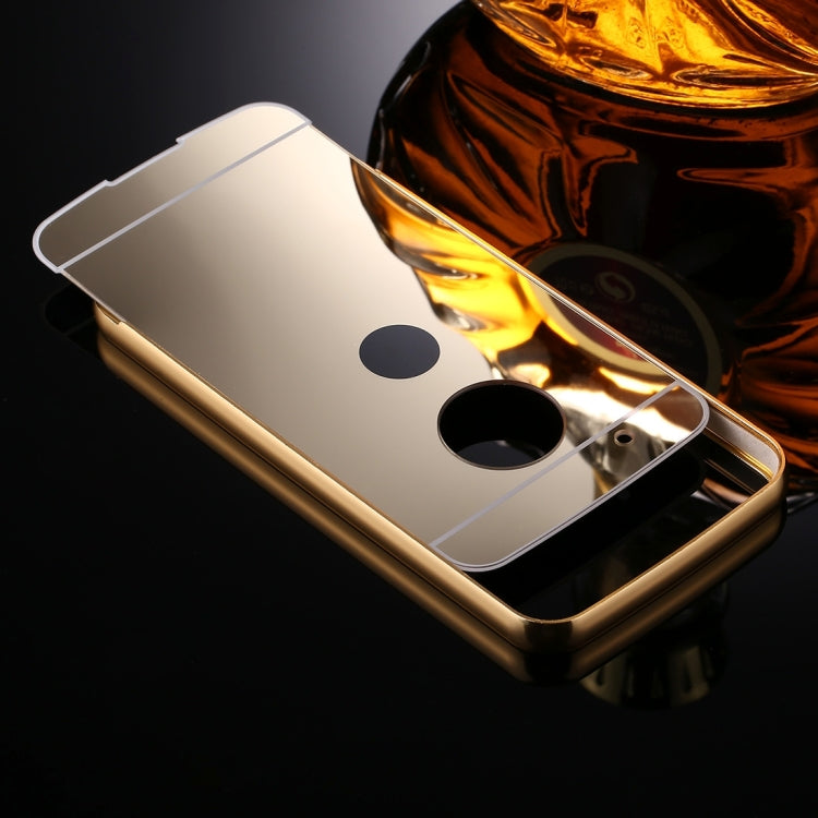 For Motorola Moto G5 Plus Mirror Push Pull Back Shell Cover + Electroplating Bumper Frame Protective Combination Case
