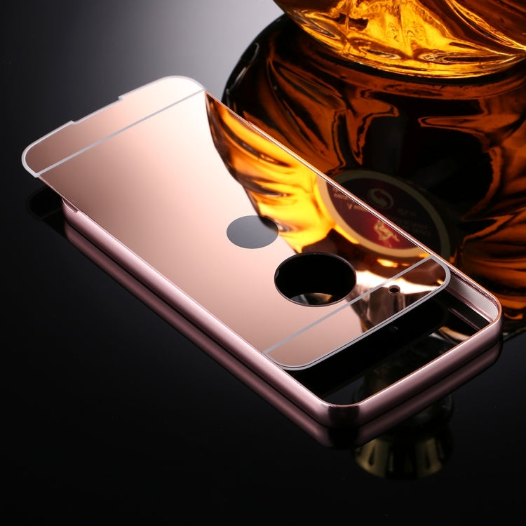 For Motorola Moto G5 Plus Mirror Push Pull Back Shell Cover + Electroplating Bumper Frame Protective Combination Case