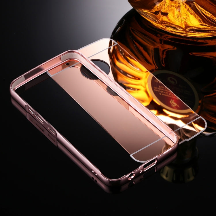 For Motorola Moto G5 Plus Mirror Push Pull Back Shell Cover + Electroplating Bumper Frame Protective Combination Case