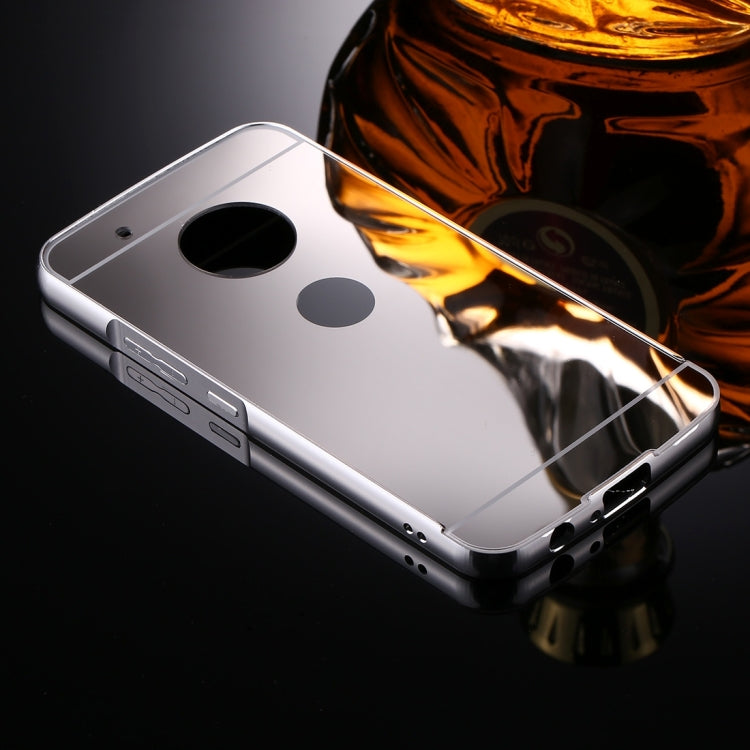 For Motorola Moto G5 Plus Mirror Push Pull Back Shell Cover + Electroplating Bumper Frame Protective Combination Case
