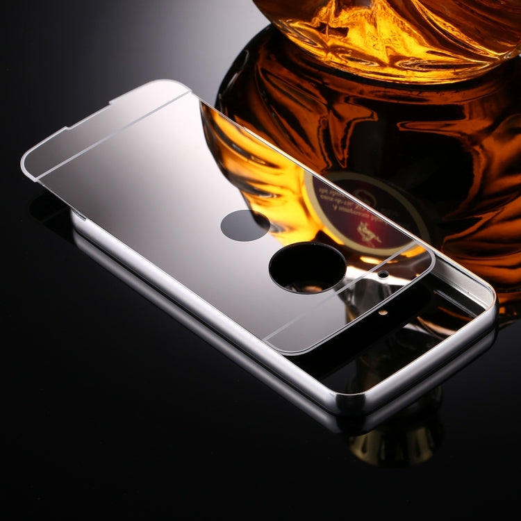 For Motorola Moto G5 Plus Mirror Push Pull Back Shell Cover + Electroplating Bumper Frame Protective Combination Case