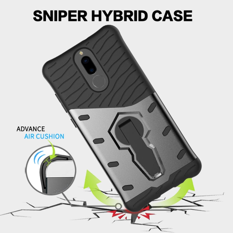 For Huawei  Honor 9i & Nova 2i & Maimang 6 & Mate 10 Lite & G10 PC + TPU Dropproof Sniper Hybrid Protective Back Cover Case with 360 Degree Rotation Holder