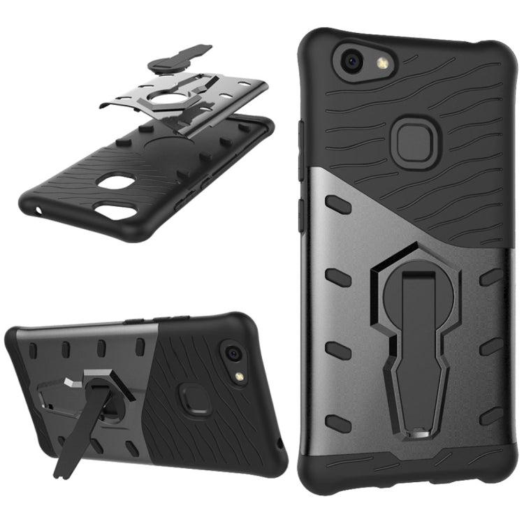 For Vivo  V7 Plus PC + TPU Dropproof Sniper Hybrid Protective Back Cover Case with 360 Degree Rotation Holder