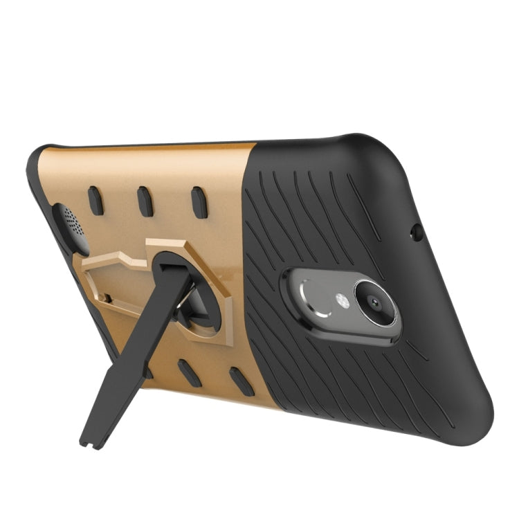 For LG K10 (2017) Shock-Resistant 360 Degree Spin Sniper Hybrid Case TPU + PC Combination Case with Holder