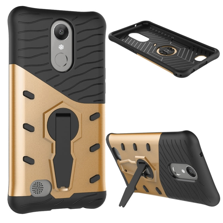 For LG K10 (2017) Shock-Resistant 360 Degree Spin Sniper Hybrid Case TPU + PC Combination Case with Holder