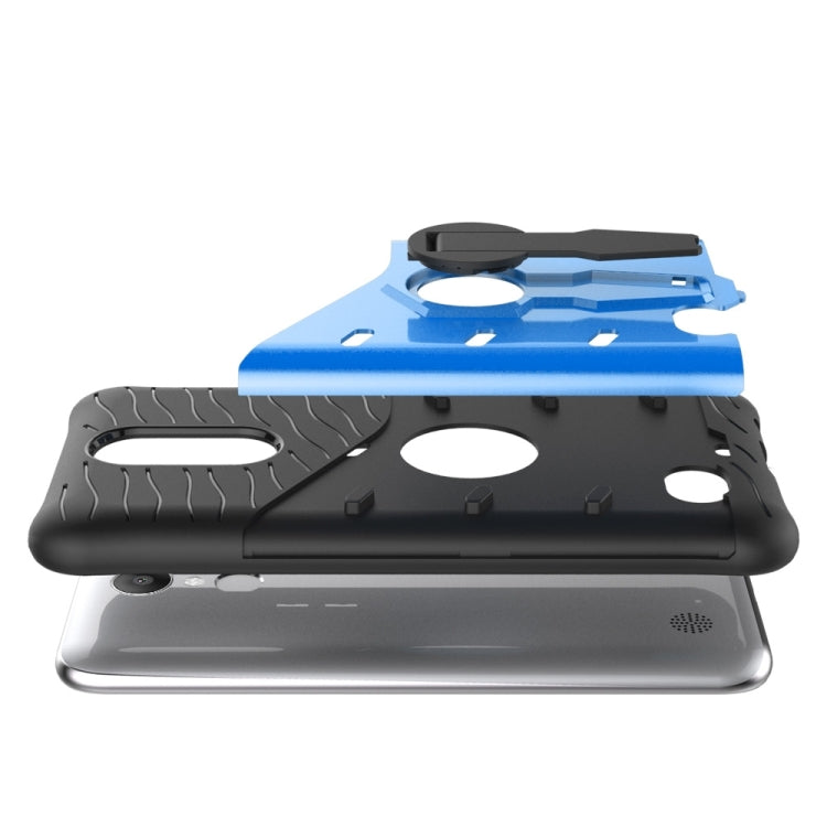 For LG K10 (2017) Shock-Resistant 360 Degree Spin Sniper Hybrid Case TPU + PC Combination Case with Holder