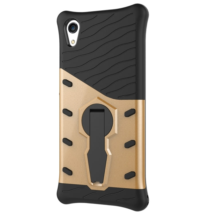 For Sony Xperia XA1 Shock-Resistant 360 Degree Spin Sniper Hybrid Case TPU + PC Combination Case with Holder