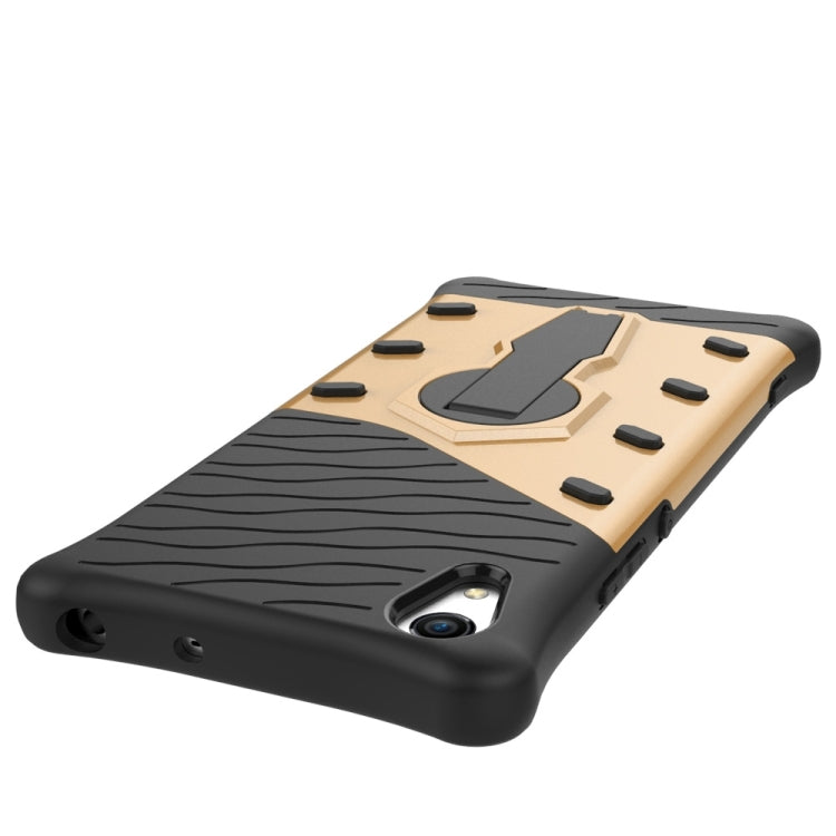 For Sony Xperia XA1 Shock-Resistant 360 Degree Spin Sniper Hybrid Case TPU + PC Combination Case with Holder