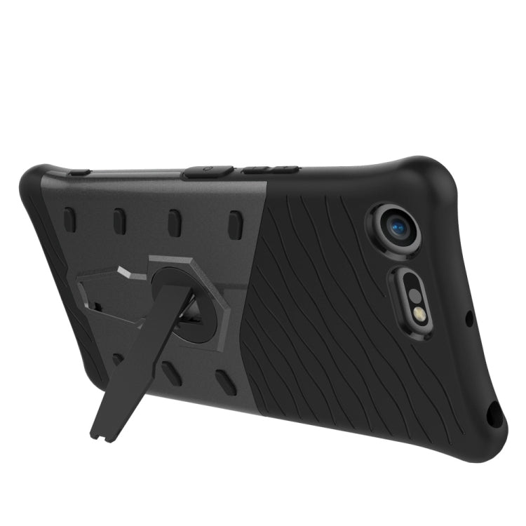 For Sony Xperia XZ Premium Shock-Resistant 360 Degree Spin Sniper Hybrid Case TPU + PC Combination Case with Holder