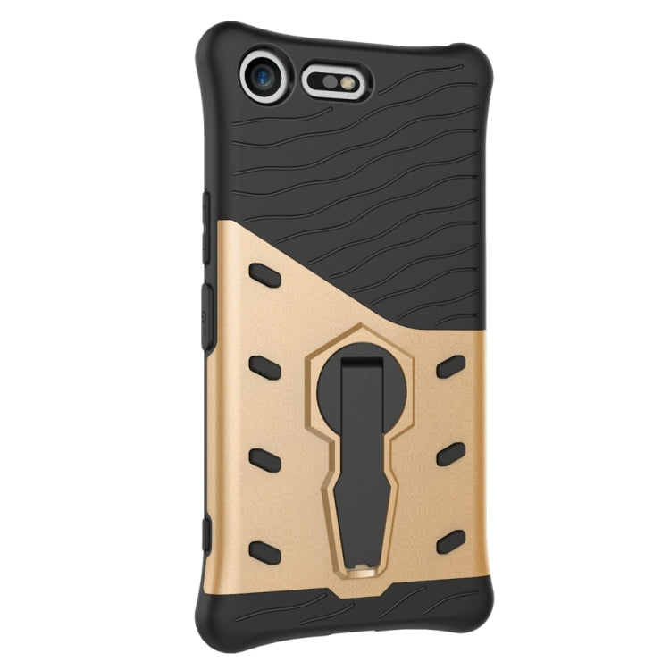 For Sony Xperia XZ Premium Shock-Resistant 360 Degree Spin Sniper Hybrid Case TPU + PC Combination Case with Holder