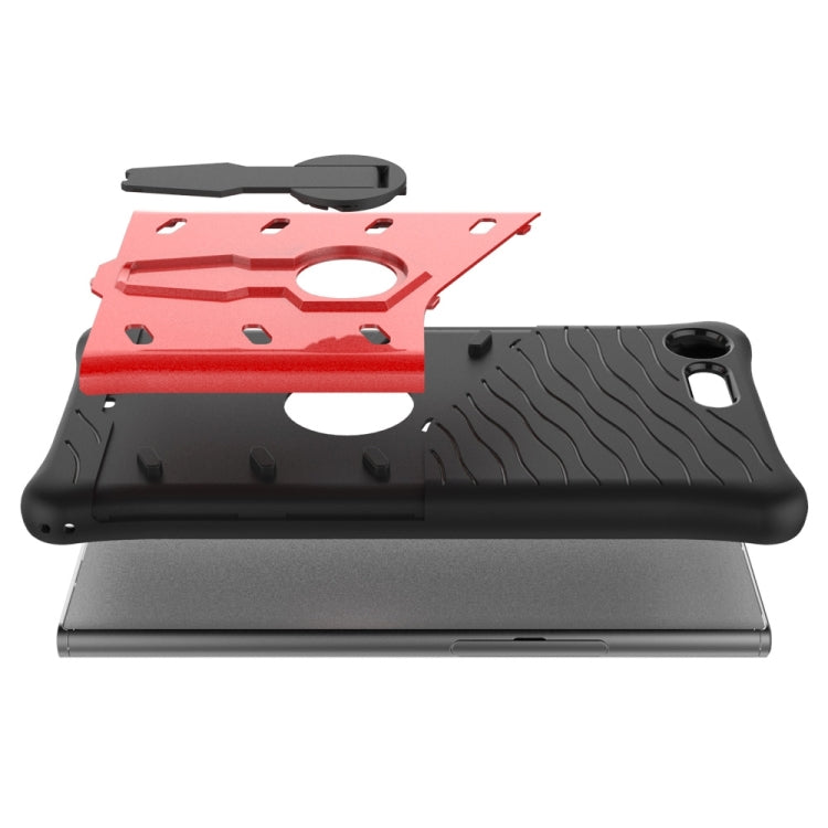 For Sony Xperia XZ Premium Shock-Resistant 360 Degree Spin Sniper Hybrid Case TPU + PC Combination Case with Holder