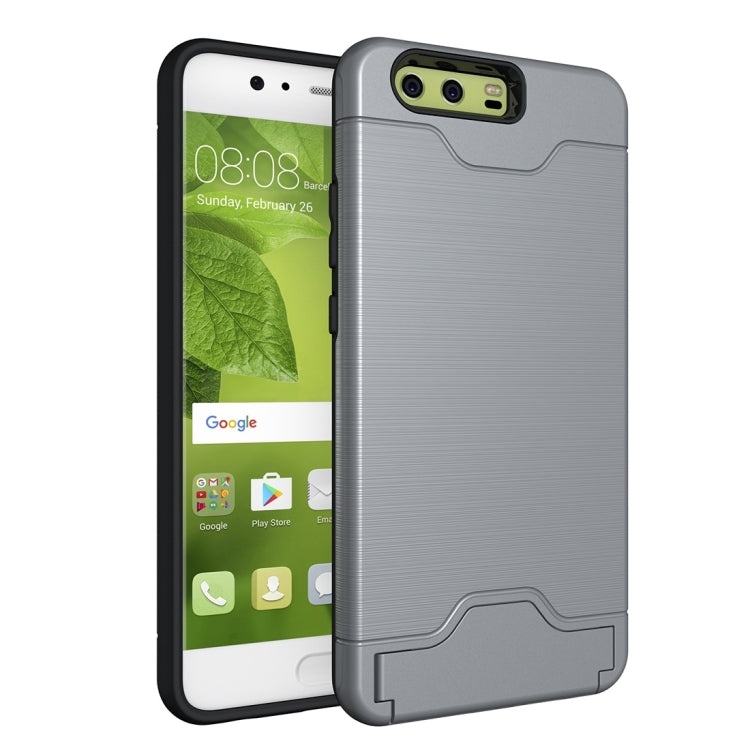 For Huawei  P10 Plus Brushed Texture Separable PC + TPU Protective Combination Back Case with Holder & Card Slot