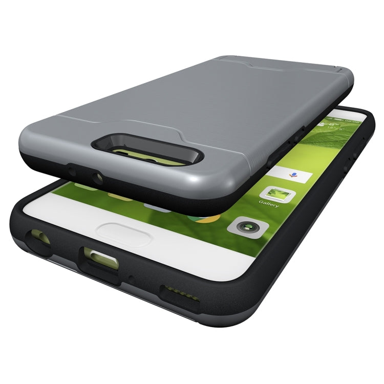 For Huawei  P10 Plus Brushed Texture Separable PC + TPU Protective Combination Back Case with Holder & Card Slot