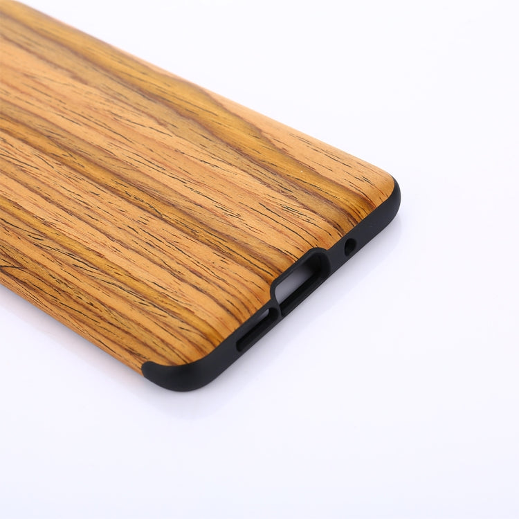 For Huawei Mate 10 Teak Wood Texture PU Shockproof Protective Back Cover Case