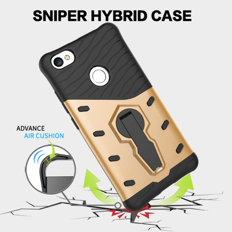 For Xiaomi  Redmi Note 5A PC + TPU Dropproof Sniper Hybrid Protective Back Cover Case with 360 Degree Rotation Holder