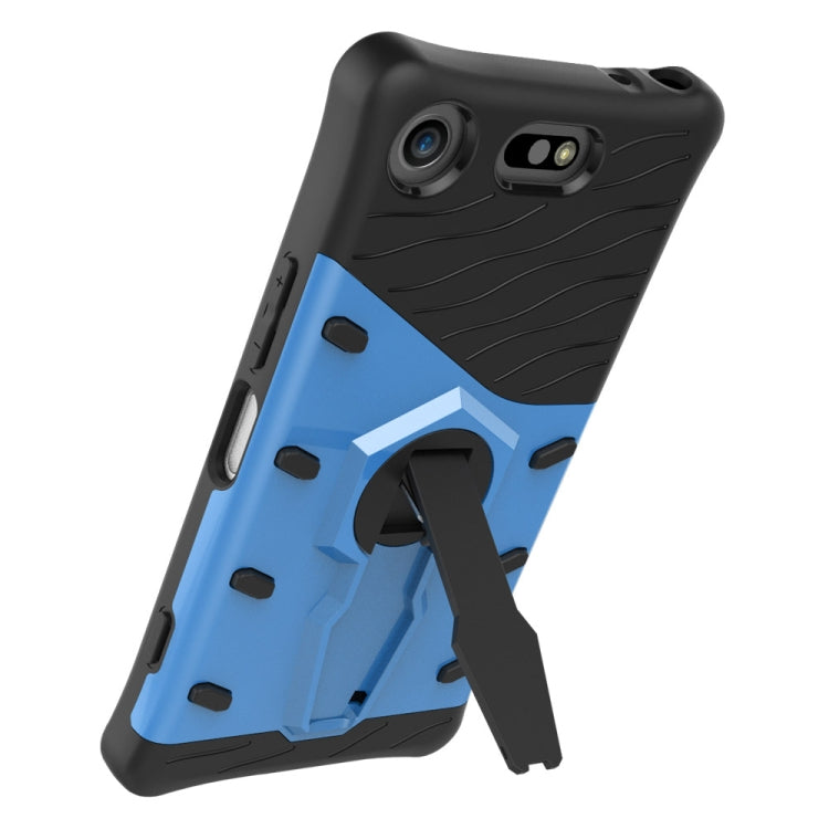 For Sony Xperia XZ1 Compact PC + TPU Dropproof Sniper Hybrid Protective Back Cover Case with 360 Degree Rotation Holder