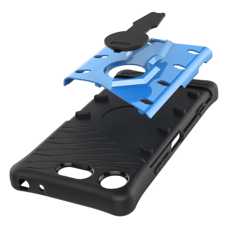 For Sony Xperia XZ1 Compact PC + TPU Dropproof Sniper Hybrid Protective Back Cover Case with 360 Degree Rotation Holder