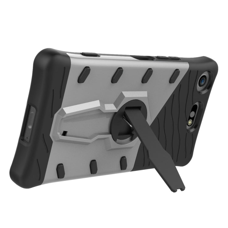 For Sony Xperia XZ1 Compact PC + TPU Dropproof Sniper Hybrid Protective Back Cover Case with 360 Degree Rotation Holder