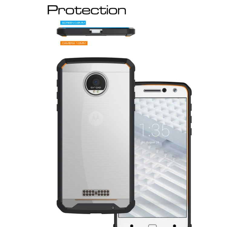 For Motorola Moto Z Transparent Shockproof TPU Protective Back Cover Case
