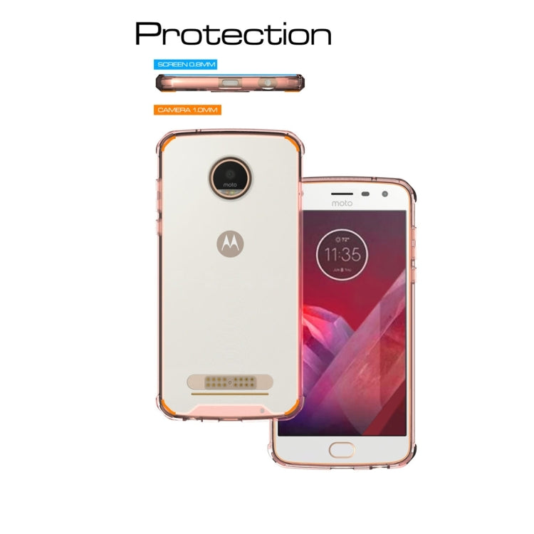 For Motorola Moto Z2 Play Transparent Shockproof TPU Protective Back Cover Case