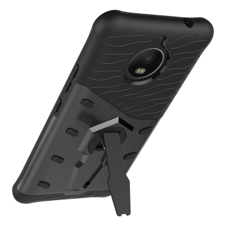 For Motorola Moto E4 Plus (EU Version) PC + TPU Dropproof Sniper Hybrid Protective Back Cover Case with 360 Degree Rotation Holder