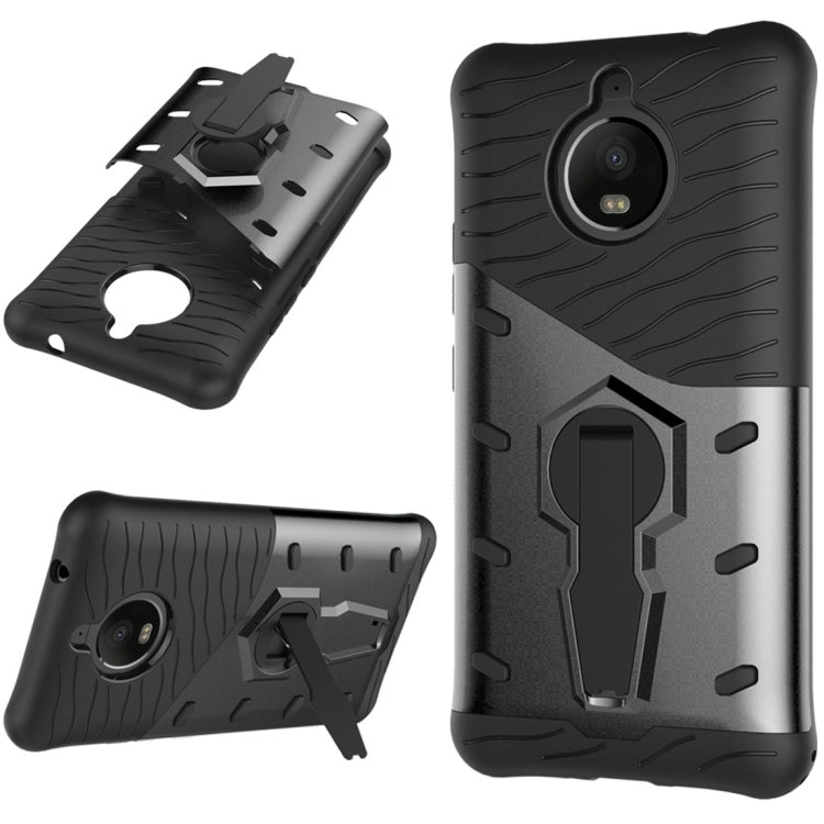 For Motorola Moto E4 Plus (EU Version) PC + TPU Dropproof Sniper Hybrid Protective Back Cover Case with 360 Degree Rotation Holder