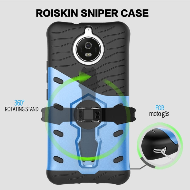 For Motorola Moto G5S PC + TPU Dropproof Sniper Hybrid Protective Back Cover Case with 360 Degree Rotation Holder