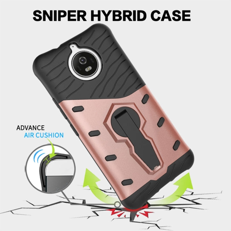 For Motorola Moto G5S PC + TPU Dropproof Sniper Hybrid Protective Back Cover Case with 360 Degree Rotation Holder
