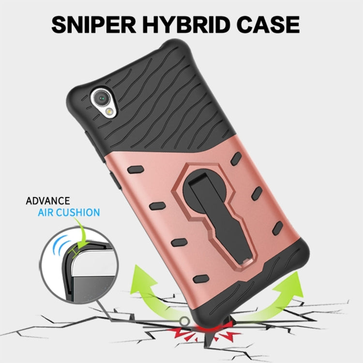 For Sony Xperia L1 PC + TPU Dropproof Sniper Hybrid Protective Back Cover Case with 360 Degree Rotation Holder