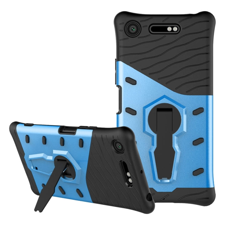 For Sony Xperia XZ1 PC + TPU Dropproof Sniper Hybrid Protective Back Cover Case with 360 Degree Rotation Holder