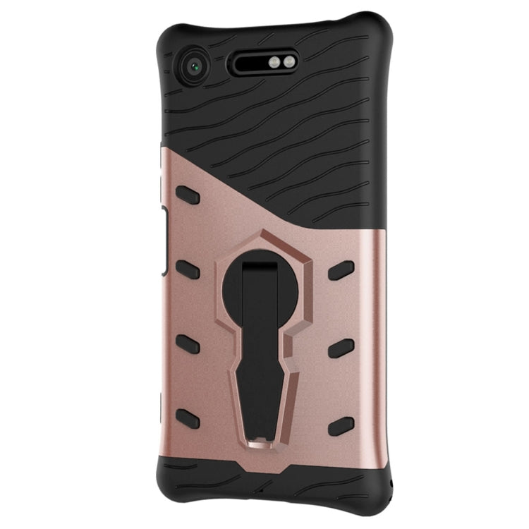 For Sony Xperia XZ1 PC + TPU Dropproof Sniper Hybrid Protective Back Cover Case with 360 Degree Rotation Holder