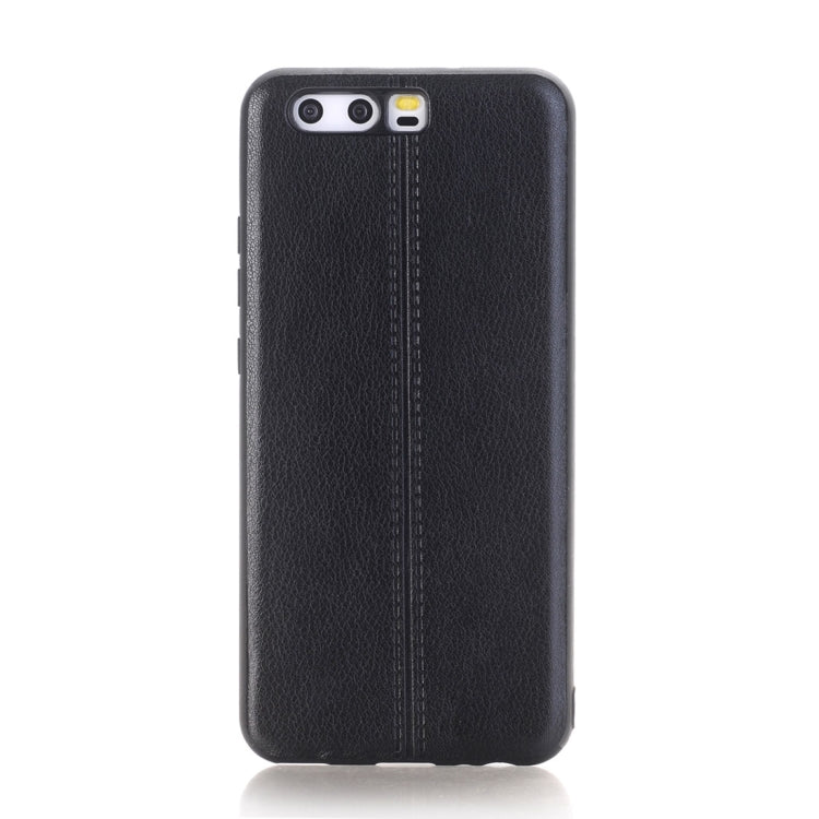 For Huawei  P10 Plus Plain Weave Texture Leather Surface Protective Back Cover Case