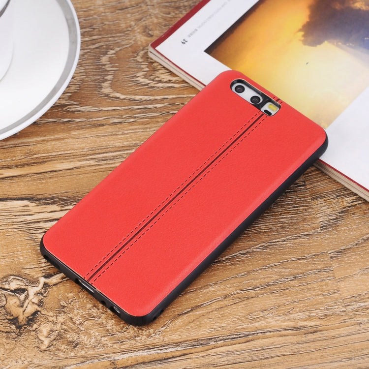 For Huawei  P10 Plus Plain Weave Texture Leather Surface Protective Back Cover Case