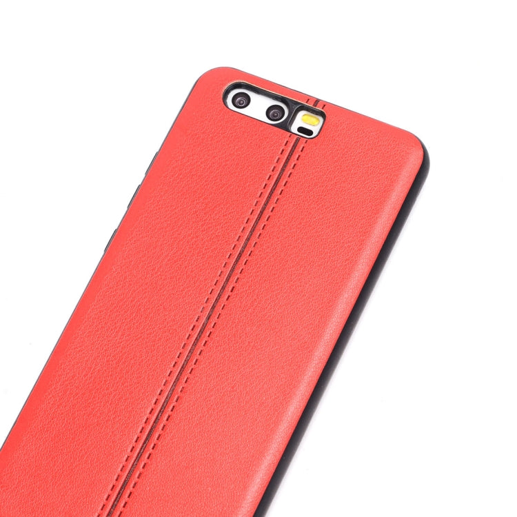 For Huawei  P10 Plus Plain Weave Texture Leather Surface Protective Back Cover Case