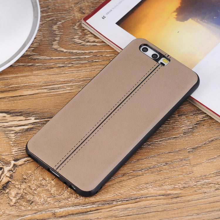 For Huawei  P10 Plus Plain Weave Texture Leather Surface Protective Back Cover Case