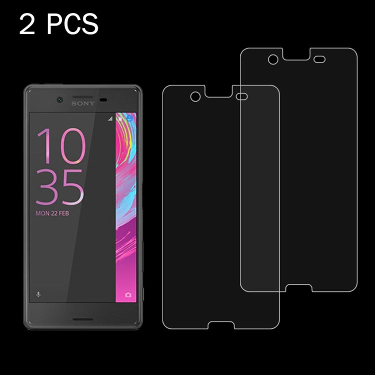2 PCS for Sony Xperia X 0.26mm 9H Surface Hardness 2.5D Explosion-proof Tempered Glass Screen Film