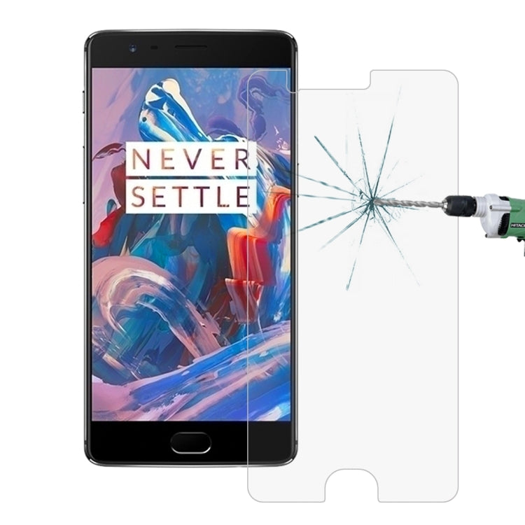 100 PCS for Oneplus Three 0.26mm 9H Surface Hardness 2.5D Explosion-proof Tempered Glass Screen Film