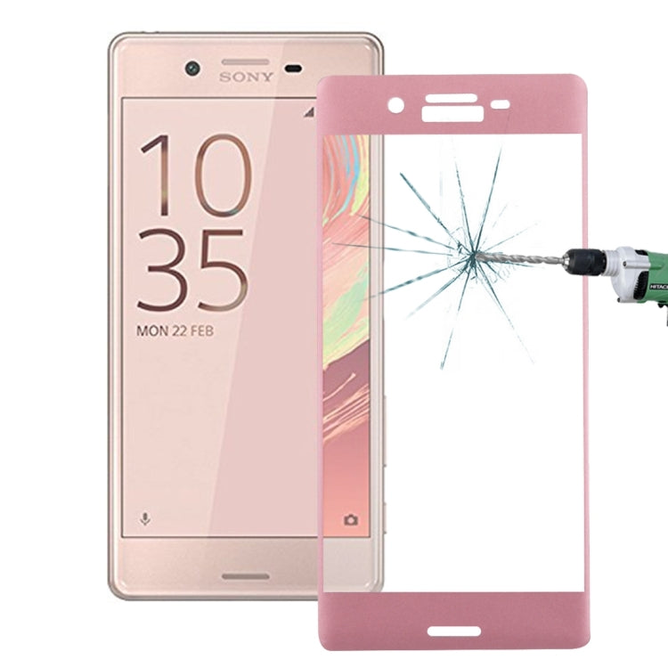 For Sony Xperia X 0.26mm 9H Surface Hardness 3D Explosion-proof Colorized Silk-screen Tempered Glass Full Screen Film