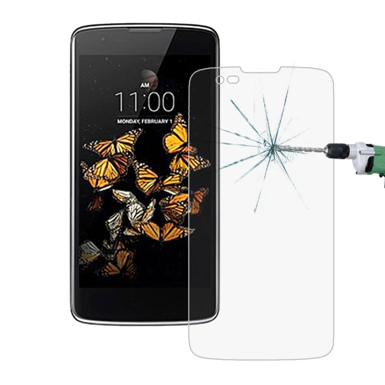 100 PCS for LG K8 0.26mm 9H Surface Hardness 2.5D Explosion-proof Tempered Glass Screen Film