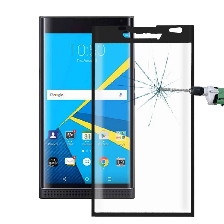 For Blackberry Priv 0.26mm 9H Surface Hardness 3D Curved Explosion-proof Colorized Silk-screen Tempered Glass Full Screen Film