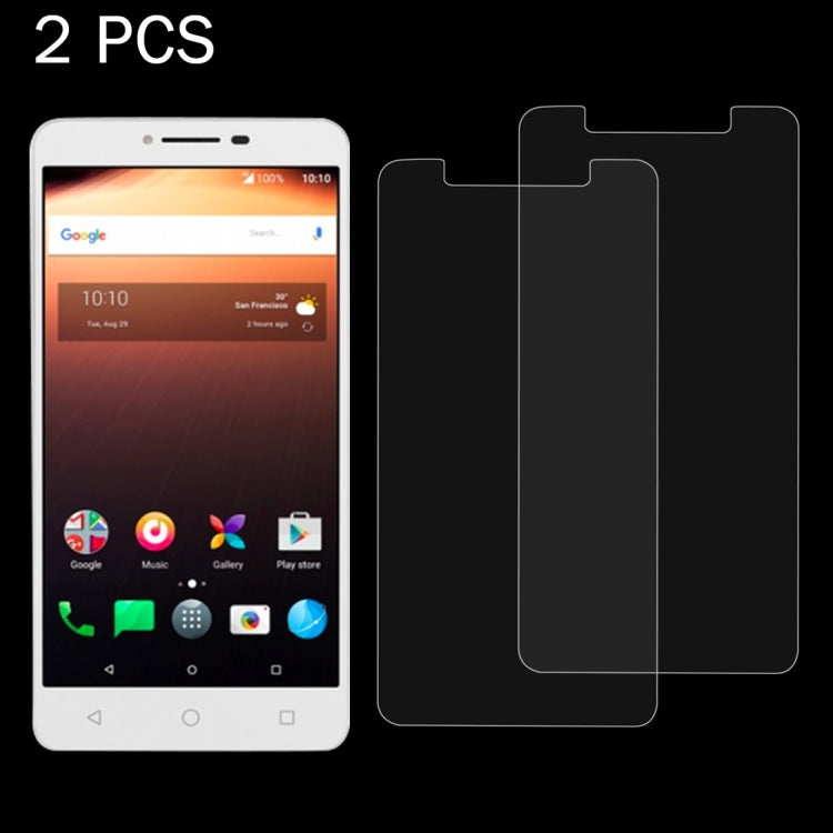 2 PCS for Alcatel A3 XL 0.26mm 9H Surface Hardness Explosion-proof Non-full Screen Tempered Glass Screen Film