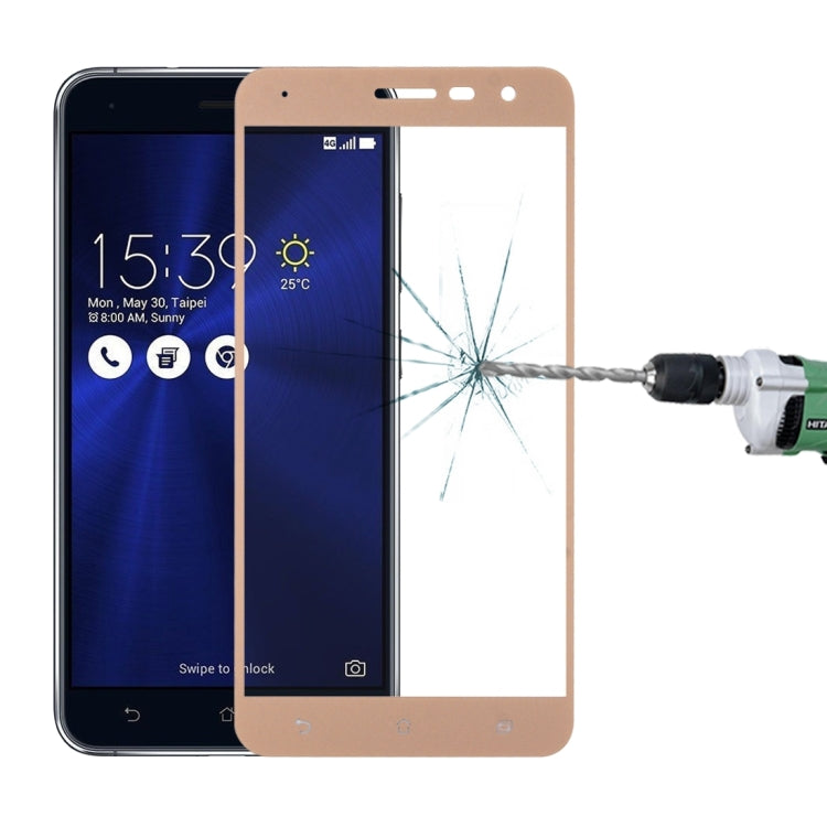 For Asus ZenFone 3 / ZE552KL 0.26mm 9H Surface Hardness Explosion-proof Colorized Silk-screen Tempered Glass Full Screen Film