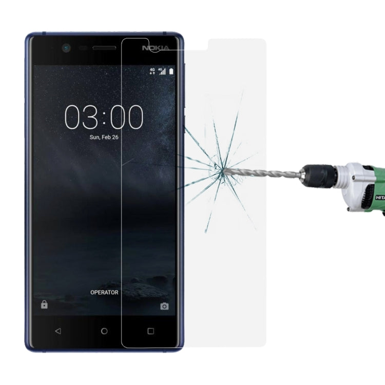 100 PCS for Nokia 3 0.26mm 9H Surface Hardness Explosion-proof Non-full Screen Tempered Glass Screen Film