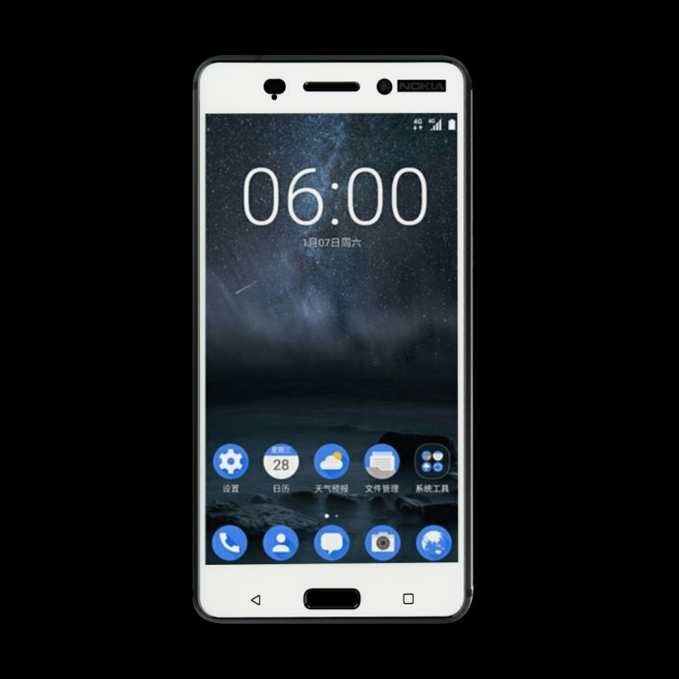 For Nokia 6 0.26mm 9H Surface Hardness Colorized Silk-screen Tempered Glass Full Screen Film