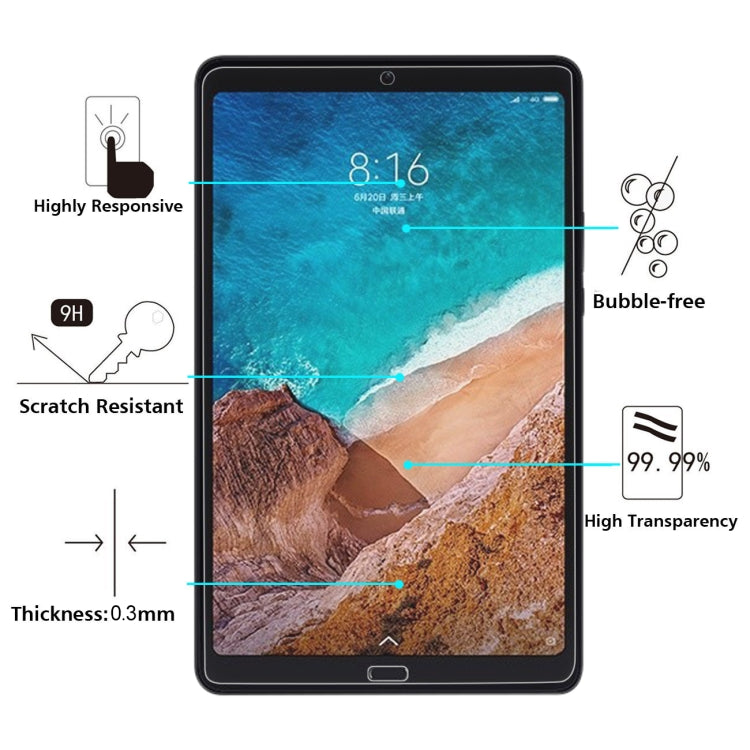 75 PCS 0.3mm 9H Surface Hardness Explosion-proof Tempered Glass Film for Xiaomi Mi Pad 4 Plus