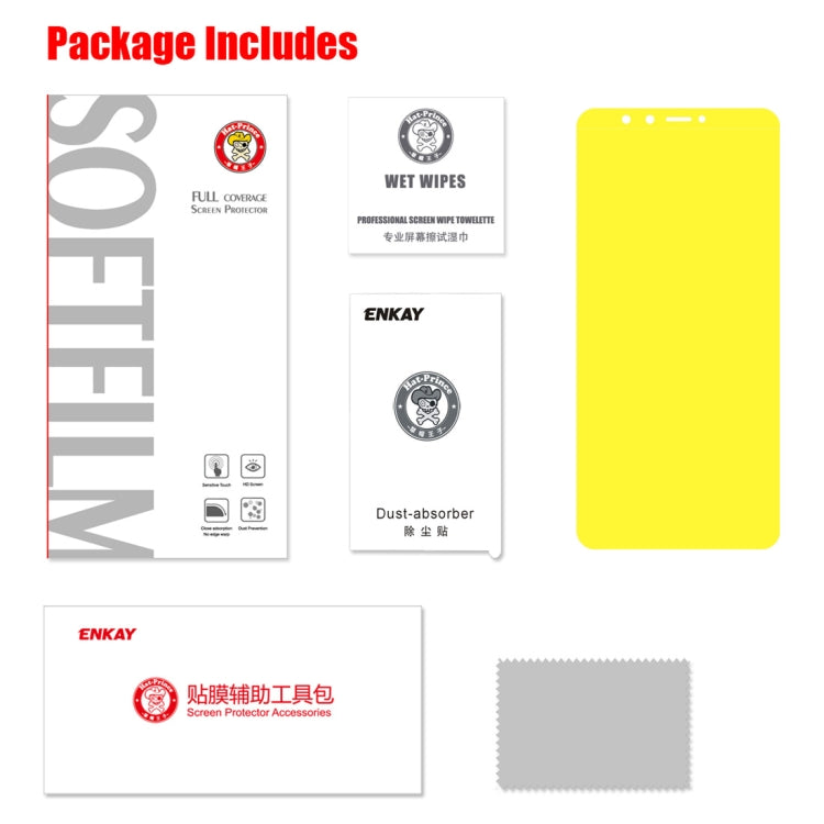 ENKAY Hat-Prince 0.1mm 3D Full Screen Protector Explosion-proof Hydrogel Film for Huawei Y9 (2018) , TPU+TPE+PET Material