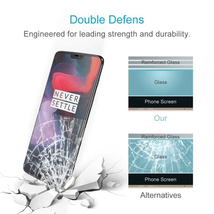 50 PCS 0.26mm 9H 2.5D Tempered Glass Film for OnePlus 6, No Retail Package