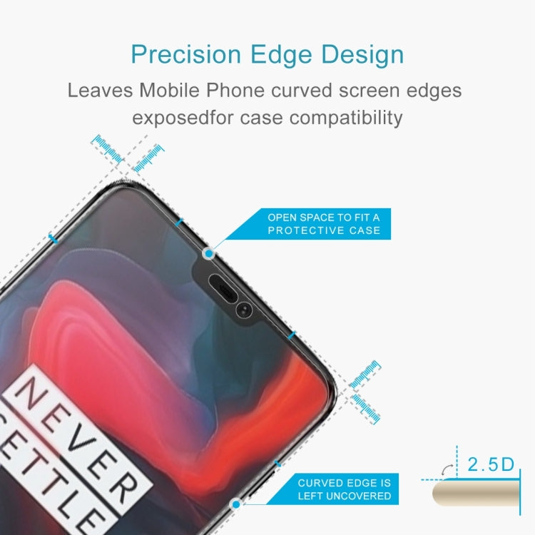 100 PCS 0.26mm 9H 2.5D Tempered Glass Film for OnePlus 6