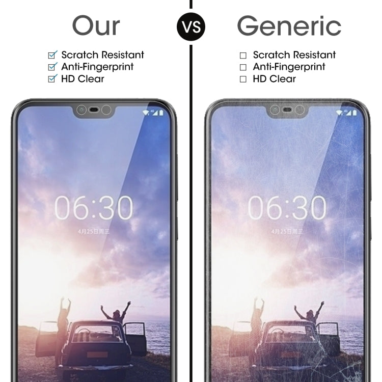 50 PCS 0.26mm 9H 2.5D Tempered Glass Film for Nokia X6